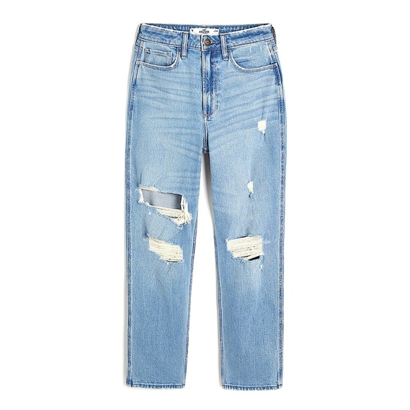 Hollister Ultra High Rise Mom Jean 90s 26R 2R Ankle Straight ripped distressed - Picture 1 of 10